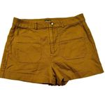 Madewell Monroe High Rise Shorts Linen Blend Womens Pockets Mustard Brown Size 4 Photo 1