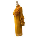 CQbyCQ UNIQUE FEATHER mustard plume LONG PUFFY SLEEVES SIZE SMALL Yellow Photo 2