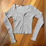 Brandy Melville  Heather Gray Button Thermal, One Size Photo 0