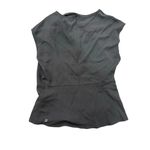 Halara  Boat Neck Ruched Cap Sleeve Back Work Top Black Elegant XS Photo 2