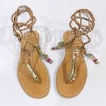 l*space Cocobelle L* 40 9 Gili Ankle Wrap Braid Sandals Sand Gladiator Photo 9
