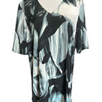 Calvin Klein Womens Jeans Multi-Color Swirl V Neck Shift Dress - Sz M Photo 0