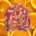 Ruby Rd Orange,‎ Purple and Tan Design With Beaded Collar Linen Blend Size 18 Orange Photo 6