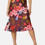 Gorman X Hattie Molloy Still Life Satin Slip Skirt Midi Floral Print Pull Photo 0