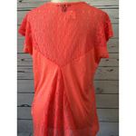 Forever 21 Tunic Top Shirt Small Coral Orange Sexy Eyelet Short Sleeve Y2K NWT Photo 4
