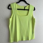 Carlisle Vintage 90s Y2K Neon Bright Yellow Sleeveless Blouse Scoop Neckline L Photo 2