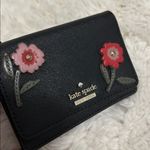 Kate Spade Black Leather Floral Embellished Wallet Photo 5