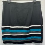 White House | Black Market  Black Mini Pencil Skirt with Turquoise & Gray Layers Photo 1