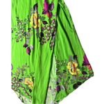 Urban Outfitters Y2K  Pricilla Lace Up Green Floral‎ Satin Dress XS Romantic Boho Photo 5
