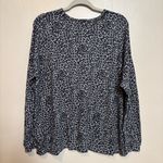 J.Jill Women's Sweater Leopard Animal Print Long Sleeve Black Gray Size Large Photo 3