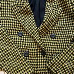 ZARA Yellow Plaid Wool Short Houndstooth Blazer Jacket Coat Sz S/M Photo 9