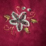 Mountain Lake Burgundy Tracksuit with Embroidered Flower Photo 4