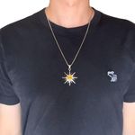 Sun Pendant Necklace for Men Women Streetwear Hip Hop Unisex Necklace Silver Photo 4