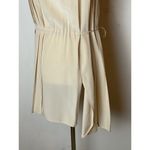 Max Mara Falesia Cream And Red Trim Silk Pleated Hi Lo Hem Tunic Blouse Size 6 Photo 6