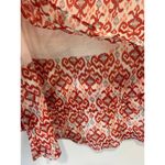 Garnet Hill  skirt size XL short geometric pattern red white lined tiered zipper Photo 2