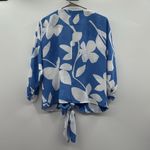 Alfani Blue and‎ White Floral Blouse Size M Photo 4