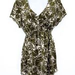 BCBGMAXAZRIA Y2K 2000s BCBG  Floral Print V Neck Wrap Around Tie Back Tunic Top Photo 0