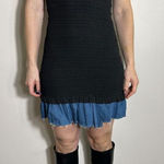 Malibu Sky Black Mini Dress Denim Skirt Size Small Photo 0