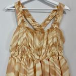 ASOS Luxe Women’s Tiered Ruffle Mini Chiffon Dress Tan Abstract Print Size 6 EUC Photo 1