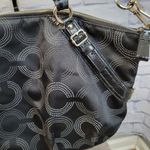 Coach  Madison Black Op Art Signature Sateen & Leather Trim Sophia Satche… Photo 6