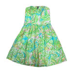 Lilly Pulitzer  Strapless Richelle Mini Dress Elephant Ear Corset Top Tie Back 00 Photo 0