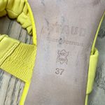 STAUD  Frankie Ruched Leather Block Heel Sandals Mules Yellow Size 37 Womens 7 Photo 10