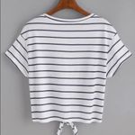 Shein Striped Knot-Front T-Shirt Photo 2