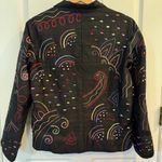 Yak Magik 100% Silk Embroidered Beaded Jacket Boho Festival Black L Y2K Size L Photo 5