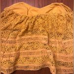 Free People  Crochet Lace Strapless Crop‎ Top in Marigold Yellow Boho Size Small Photo 5