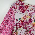 Woman Within NEW  Floral Button Down Shirt Size 18/20 Multicolor Hanky Hem Flowy Photo 2