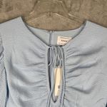 Sabo Skirt Sabo Dress Womens Blue Azure Keyhole Dress Textured Balloon Sleeve Party Club XS Photo 4