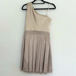 David's Bridal NWT  Champagne One Shoulder Party Dress Sz 4 Photo 4