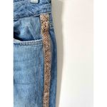 Bershka  High Rise Straight Snake Stripe Denim Jeans Blue Beige Size 00 Photo 2