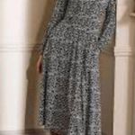 Boden Floral Print Long Sleeves Midi Jersey Dress with Side pockets Black Size 10 Photo 1