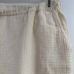 Quince  100% organic cotton gauze straight leg pants vintage cream size Large Photo 2