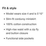 Wild Fable  Black Floral High-Rise Cord‎ Mini Skirt sz 12 Photo 6