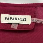 Paparazzi Small Boho Hippy Peasant Flowy Top Blouse Embroidered V-Neck Buttons Viscose Photo 1