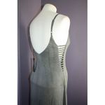 Gypsy 05 NWT Sand Gray Deep V Bamboo Side Strap Detail Maxi Dress XS $187 Photo 7
