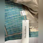 Akris  Silk Tweed Evening Jacket in Teal Blue Green Size Large or 10 Photo 5