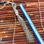 Chico's Chico’s Elegant Gold and Green Tassel Necklace 34”-37” Photo 4