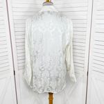 Victoria's Secret Victoria’s‎ Secret Vintage Jacquard Satin Pajama Top Ivory Medium Button Photo 3