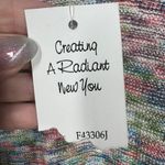 Ponsesa Cardigan Women XL NWT Rainbow Shark Bite Hem Short Sleeve Spring FA3306J Blue Photo 4