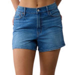 American Eagle  Strigid Super High Waisted Relaxed Denim Shorts Sz 10 Medium Wash Photo 0