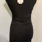 ZARA  New Women Black Casual Party Asymmetric Draped Midi Dress Size M Photo 8