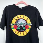 guns n' roses Vintage Band T Shirt Circle Logo Black Short Sleeve Photo 1