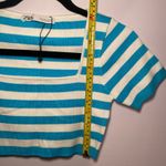ZARA NWOT Blue White Stripe Square Neck Cropped Top Going Out Women size Medium Photo 6