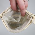 Vintage 90s Beige & Brown Crochet Crossbody Mini Bag Photo 2