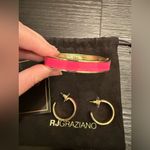 NWOT RJ Graziano Pink and Gold Jewelry Set Bangle Bracelet & Hoop Earrings Photo 5
