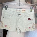 No Boundaries Denim Shorts Sunscreem Off White Embroidered Crochet Cutoffs Womens 1 XS Photo 10