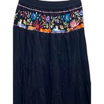 Soaked Y2K Embroidered Cotton Maxi Skirt Black Size M Boho Cottage Festival Cute Size M Photo 3